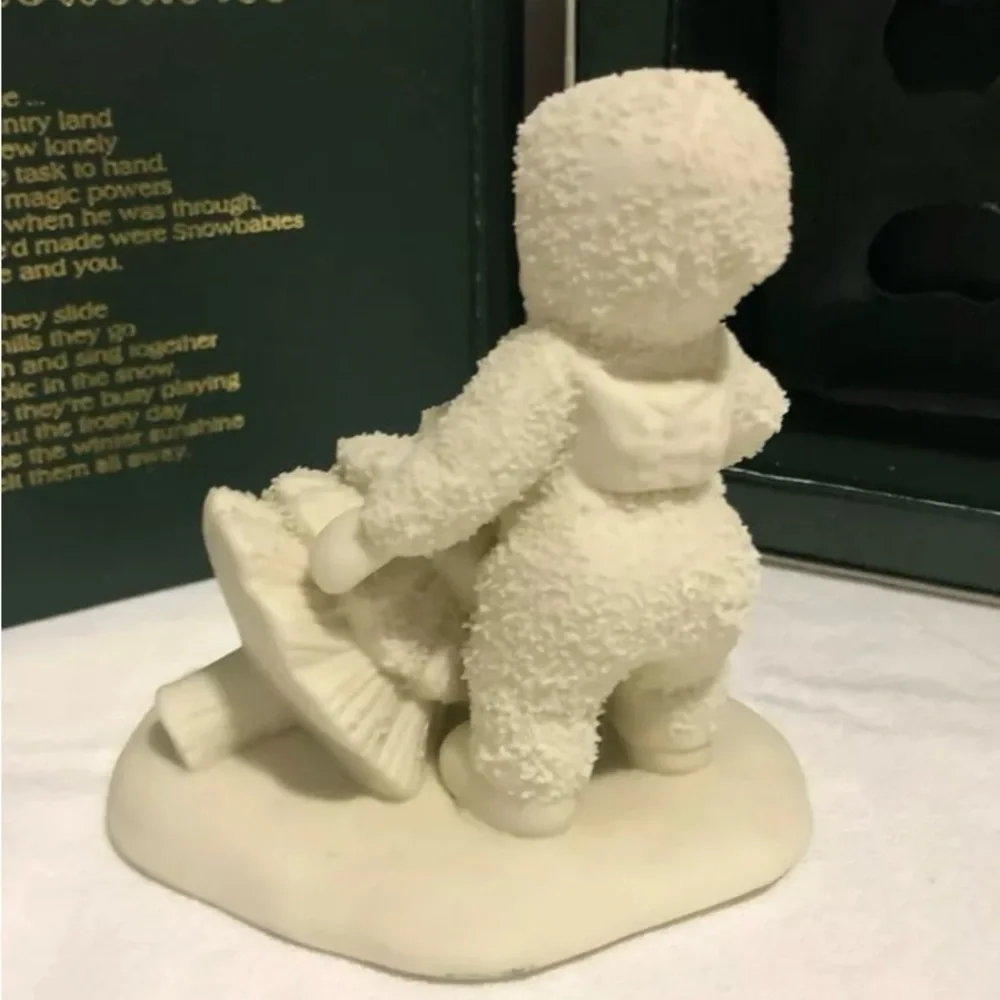 Vtg Dept 56 Snowbabies I'll Put Up The Tree Figurine in Original‎ Box 6800-4